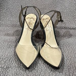 Jessica Simpson clear pointy pumps never worn